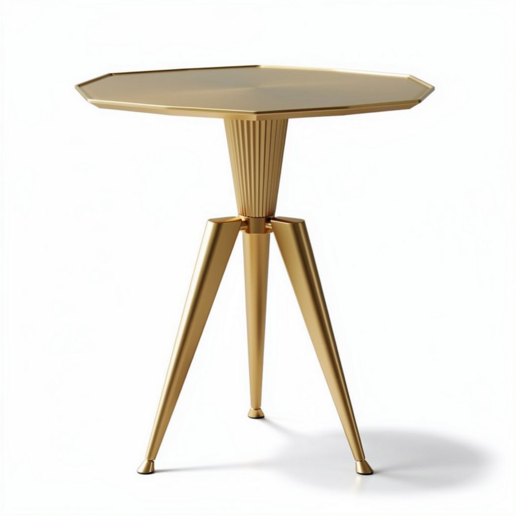 Gouden bijzettafel van metaal voor woonkamer met een afmeting van 50 x 50 x 75cm