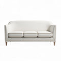 Witte stoffen bank met houten poten 200 x 80 x 85cm geschikt voor woonkamer