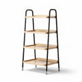Houten boekenrek met zwarte metalen poten 80 x 40 x 120cm