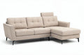 Hoekbank van stof in beige met chaise longue 240 x 150 x 85cm