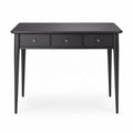 Bureau met drie lades van massief hout in zwart 120 x 60 x 75cm