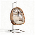 Hangstoel van bamboe met zachte kussen inclusief metalen frame 100 x 80 x 120cm