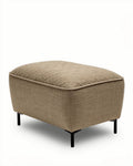 Hocker van stof in beige met metalen poten 60 x 40 x 40 cm