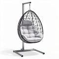 Hangstoel met metalen frame en kussen in grijs 90 x 75 x 100cm