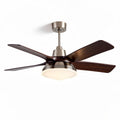Hangende ventilator met licht 70 x 70 x 35cm in bruin en nikkelafwerking